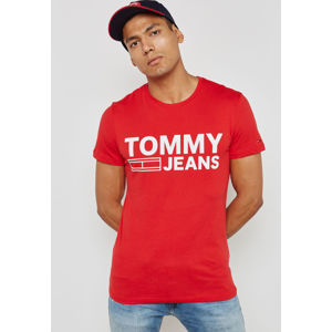 Tommy Hilfiger pánské červené tričko Basic - XL (683)